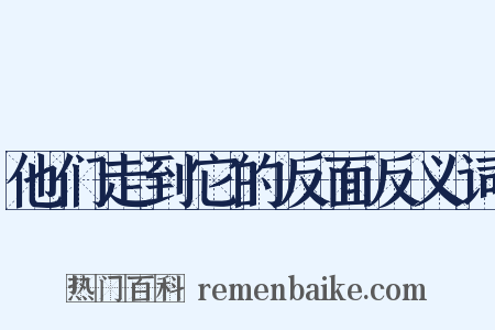 他们走到它的反面反义词是什么意思的图片